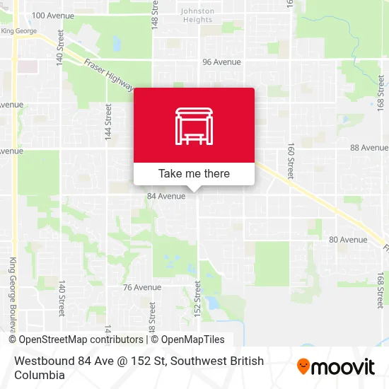 Westbound 84 Ave @ 152 St map
