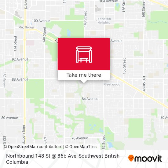 Northbound 148 St @ 86b Ave map