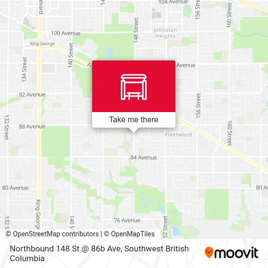 Northbound 148 St @ 86b Ave map