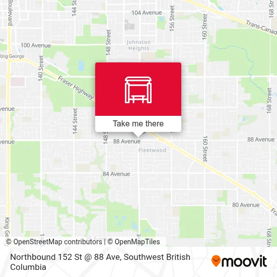 Northbound 152 St @ 88 Ave map