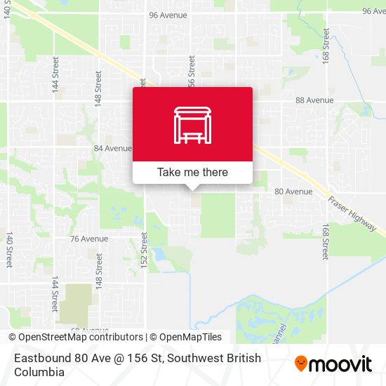 Eastbound 80 Ave @ 156 St map
