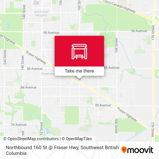 Northbound 160 St @ Fraser Hwy map