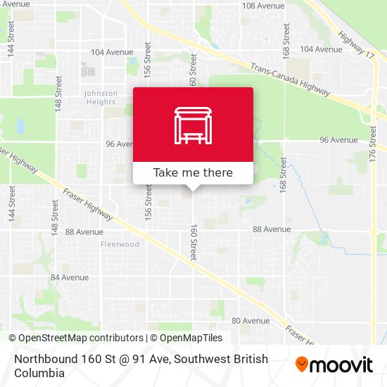Northbound 160 St @ 91 Ave map