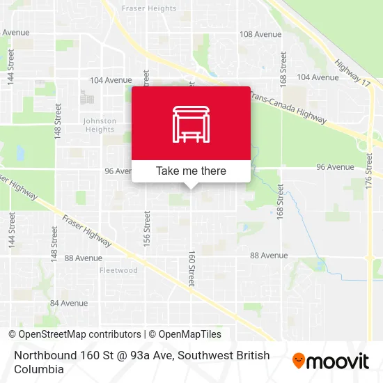 Northbound 160 St @ 93a Ave map
