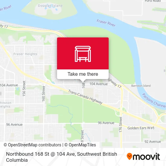Northbound 168 St @ 104 Ave map