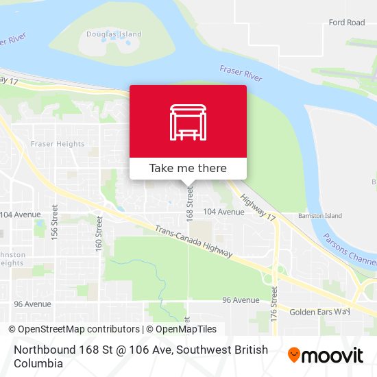 Northbound 168 St @ 106 Ave map