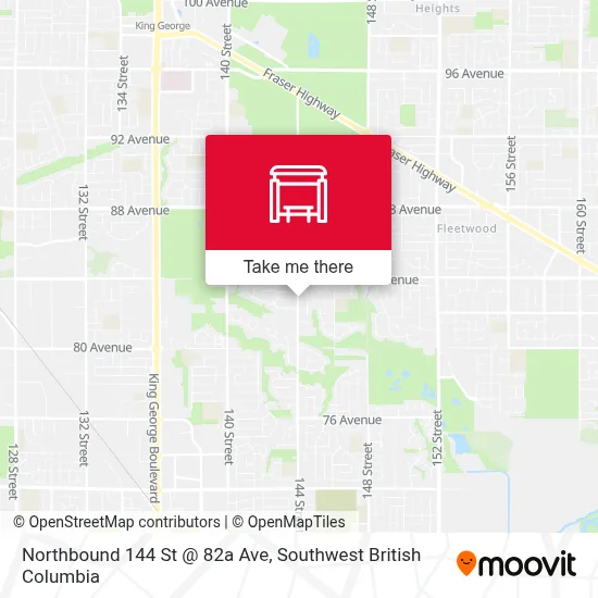 Northbound 144 St @ 82a Ave map