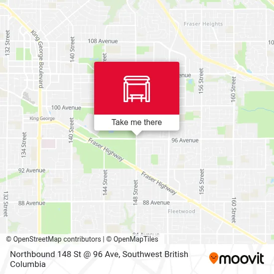 Northbound 148 St @ 96 Ave map