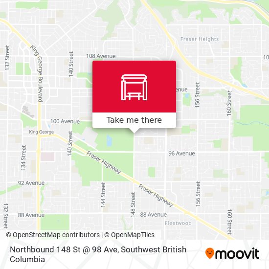 Northbound 148 St @ 98 Ave map