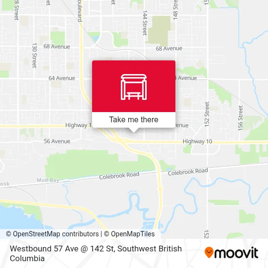 Westbound 57 Ave @ 142 St map