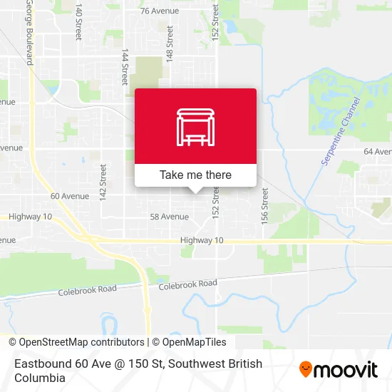 Eastbound 60 Ave @ 150 St map