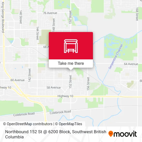 Northbound 152 St @ 6200 Block map