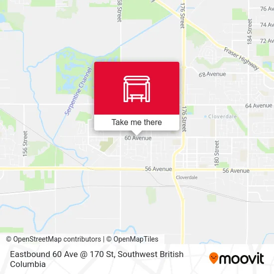 Eastbound 60 Ave @ 170 St map