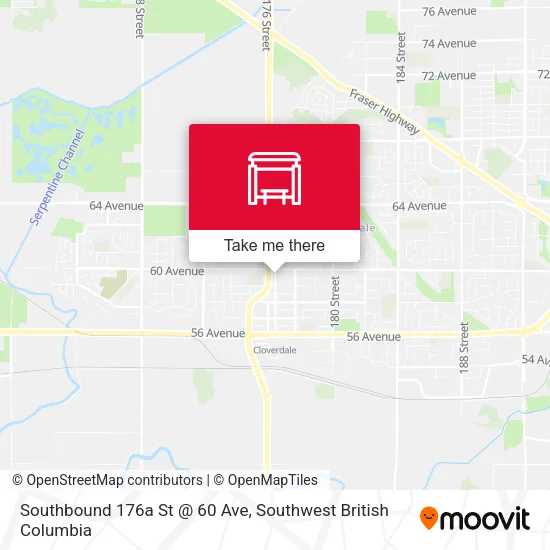 Southbound 176a St @ 60 Ave map