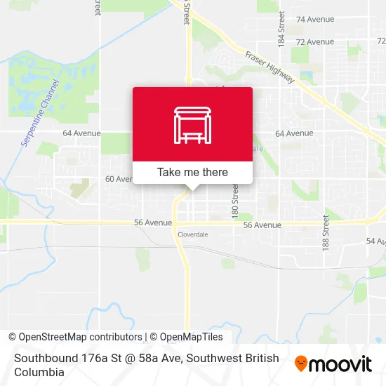 Southbound 176a St @ 58a Ave map