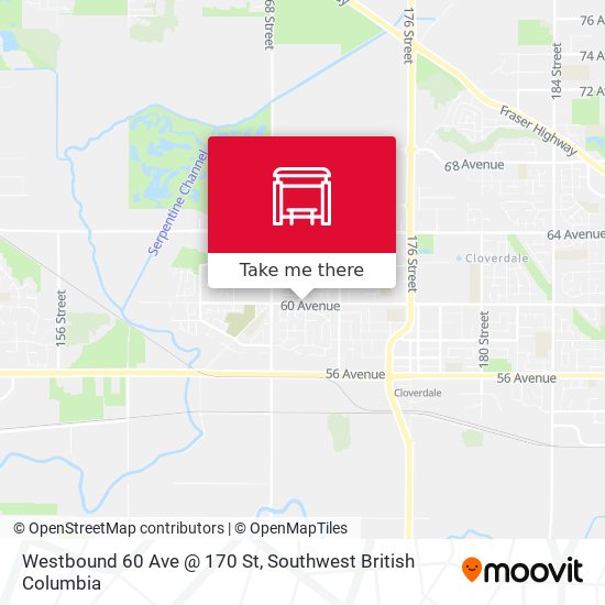 Westbound 60 Ave @ 170 St map