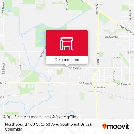 Northbound 168 St @ 60 Ave map