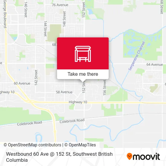 Westbound 60 Ave @ 152 St map