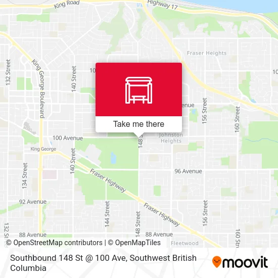 Southbound 148 St @ 100 Ave map