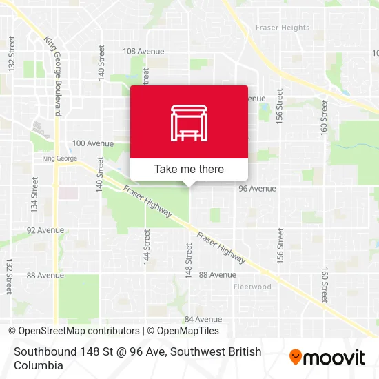Southbound 148 St @ 96 Ave map