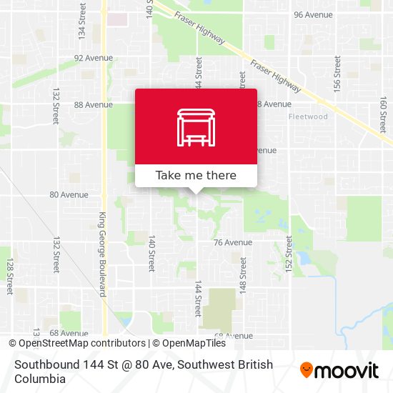 Southbound 144 St @ 80 Ave map