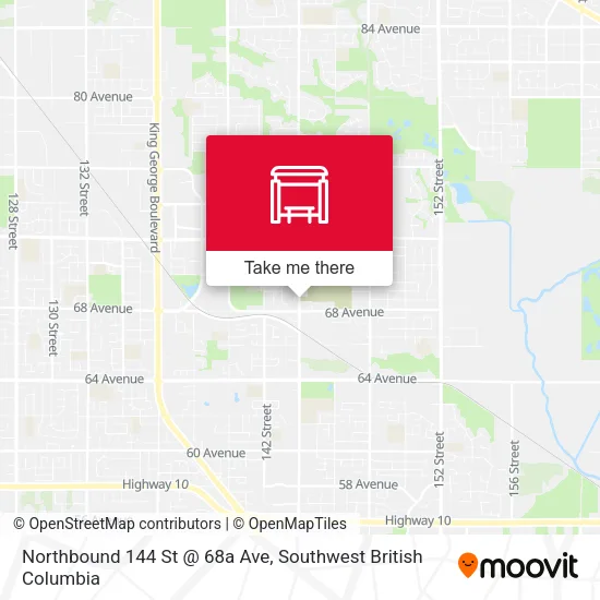 Northbound 144 St @ 68a Ave map