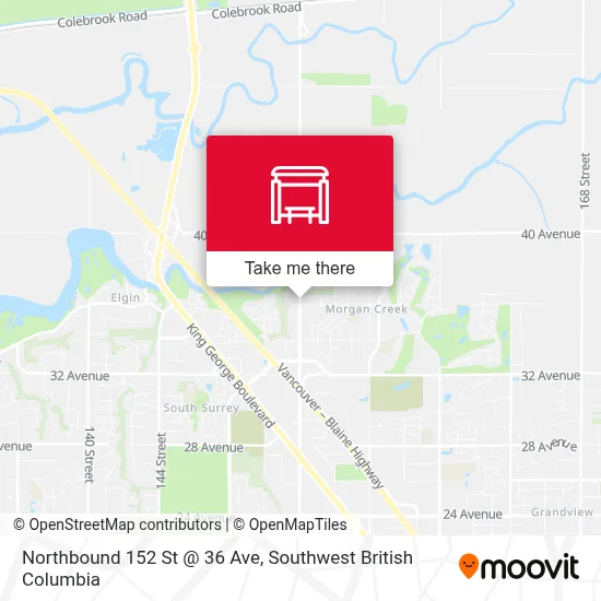 Northbound 152 St @ 36 Ave map