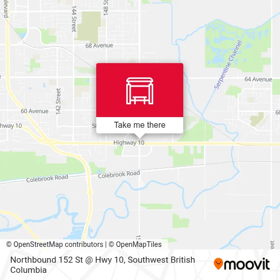Northbound 152 St @ Hwy 10 map