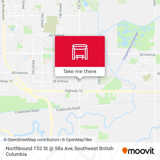 Northbound 152 St @ 58a Ave map