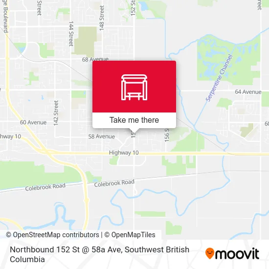 Northbound 152 St @ 58a Ave map