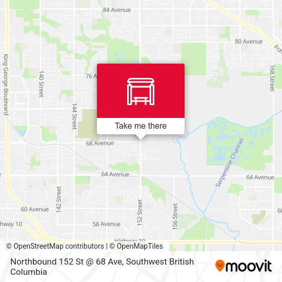Northbound 152 St @ 68 Ave map
