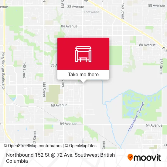 Northbound 152 St @ 72 Ave map