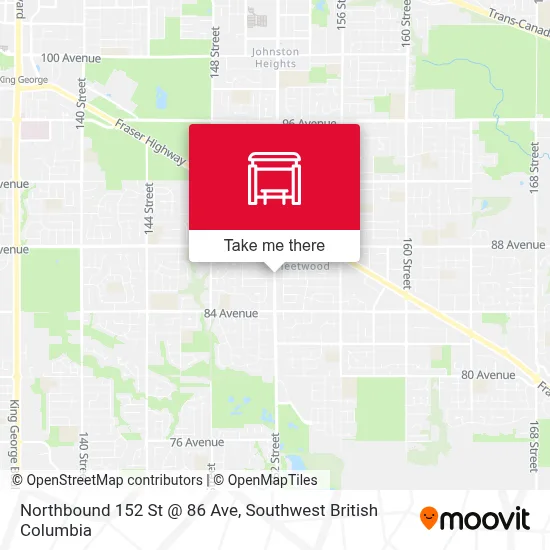Northbound 152 St @ 86 Ave map