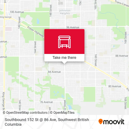 Southbound 152 St @ 86 Ave map