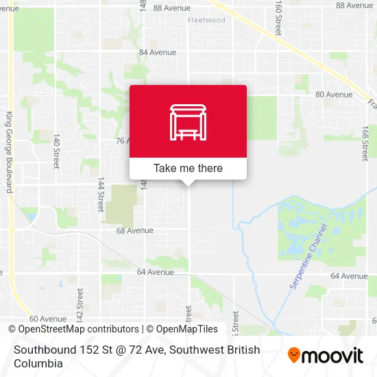 Southbound 152 St @ 72 Ave map