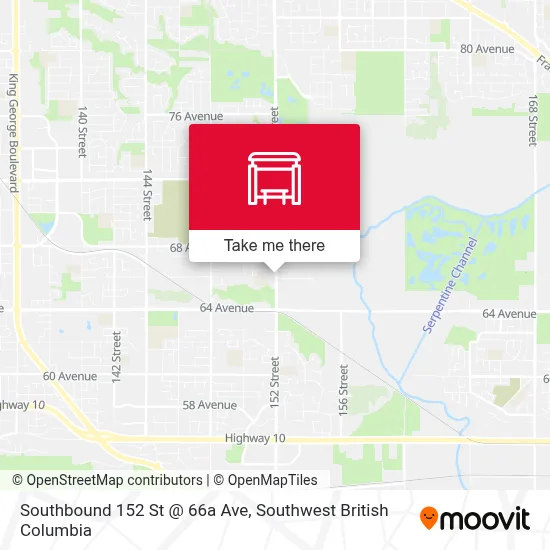 Southbound 152 St @ 66a Ave map