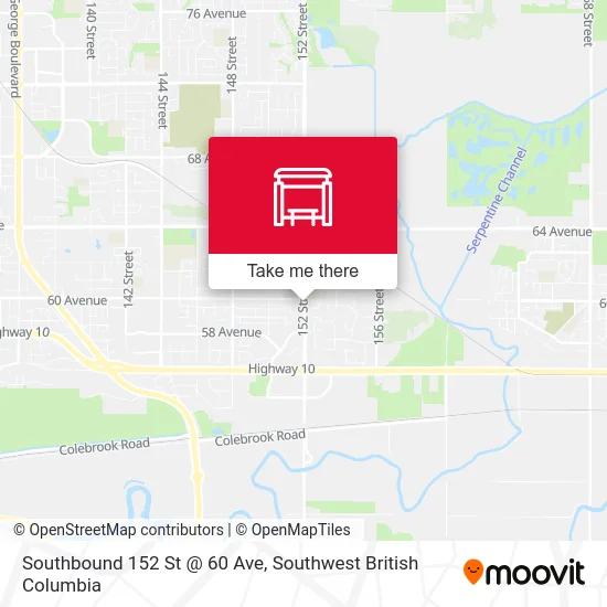Southbound 152 St @ 60 Ave map