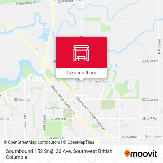 Southbound 152 St @ 36 Ave map