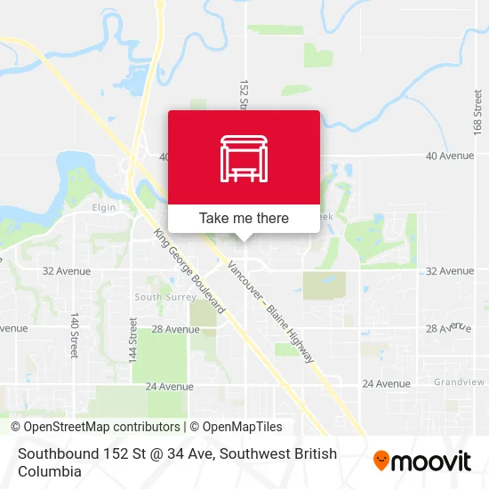 Southbound 152 St @ 34 Ave map