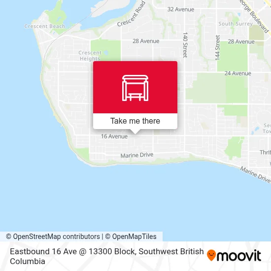 Eastbound 16 Ave @ 13300 Block map