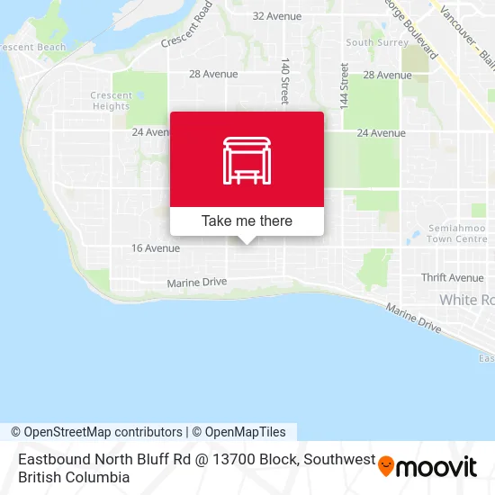 Eastbound North Bluff Rd @ 13700 Block map
