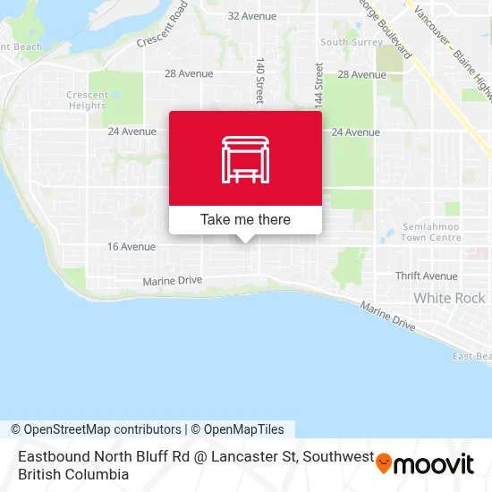Eastbound North Bluff Rd @ Lancaster St map