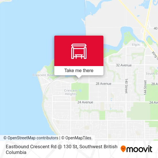 Eastbound Crescent Rd @ 130 St map