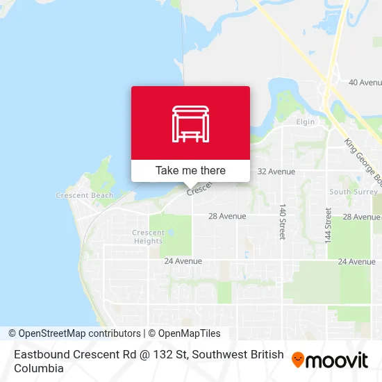 Eastbound Crescent Rd @ 132 St map