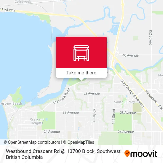 Westbound Crescent Rd @ 13700 Block map