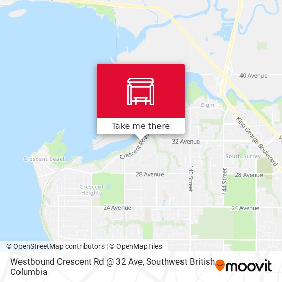 Westbound Crescent Rd @ 32 Ave map