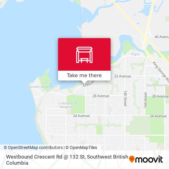 Westbound Crescent Rd @ 132 St map