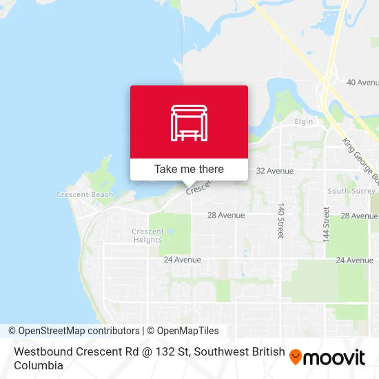 Westbound Crescent Rd @ 132 St map