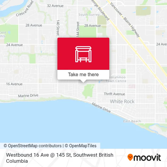 Westbound 16 Ave @ 145 St map