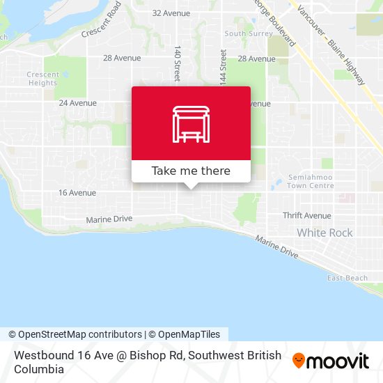 Westbound 16 Ave @ Bishop Rd map